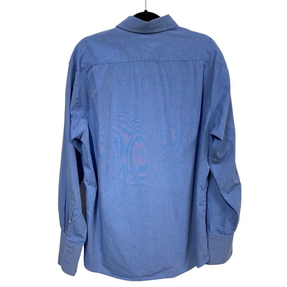 Tommy Hilfiger Ithaca Blue Cotton Dress Shirt, French Cuffs, Large 16.5 in,34-35 - Picture 5 of 7